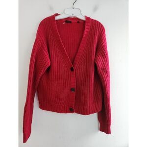 ATM Anthony Thomas Melillo Women Red Cotton/Cashmere Cardigan size Medium